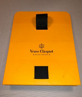 Veuve Cliquot Small Orange Gift Shopping Bag W/ Ribbon (8 " X 8 " X 5 ") Very Rare