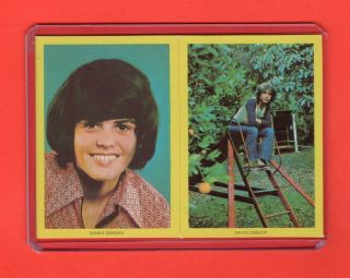 1972 David Cassidy/donny Osmond Monty Gum Stickers Very Rare Intact Panel Read