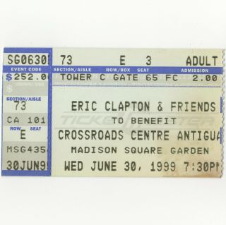 Eric Clapton & Bob Dylan & Sheryl Crow Concert Ticket Stub Nyc 6/30/99 Msg Rare