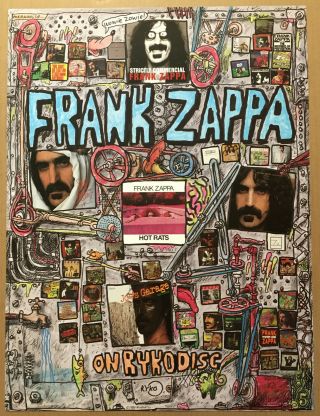 Frank Zappa Rare 1998 Promo Poster For Reissue Cd 18x24 Usa Never Displayed