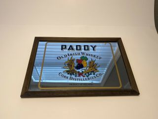 Paddy Old Irish Whiskey Bar Mirror Rare Vintage Sign Cork Distilleries Co.