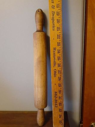 Antique One Piece Wooden Rolling Pin 18 1/2 " Long