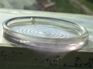 Rare Clear With Light Purple Tint Glass Canning Jar Insert On Zinc Band
