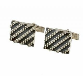 Vintage Sterling Silver Cufflinks By Rotter - Mcm,  Studio Made,  C1970