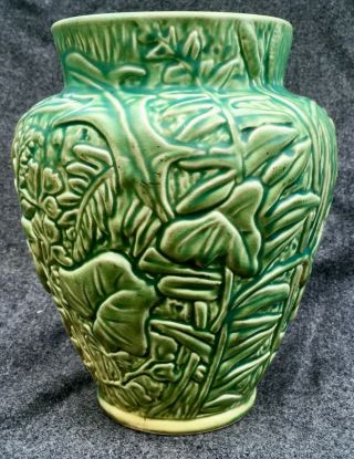 Rare Antique Weller Marvo Art Pottery Vase Arts & Crafts Green Glaze