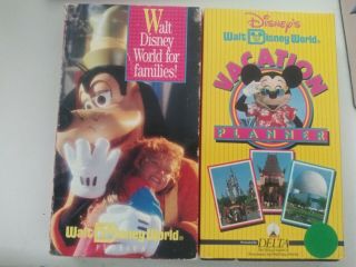 Walt Disney World For Families And Vacation Planner - (vhs,  1994) Rare 2 Tapes