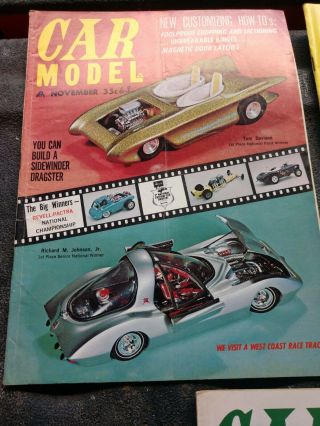 3 Sept Oct Nov 1963 Car Model Magazines Slot AMT Eldon Monogram Strombecker 2