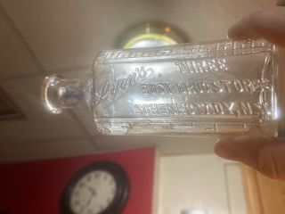Antique “three Busy Drug Stores” Bottle Lyons Schenectady,  Ny