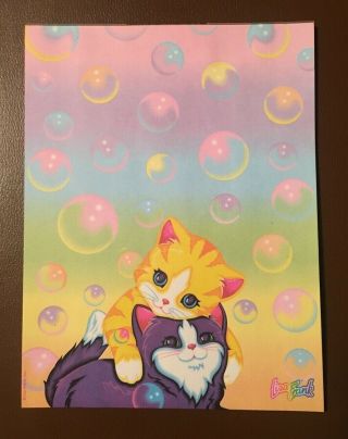 Rare Vintage Lisa Frank Bubble Kittens Stationery Notepad Paper