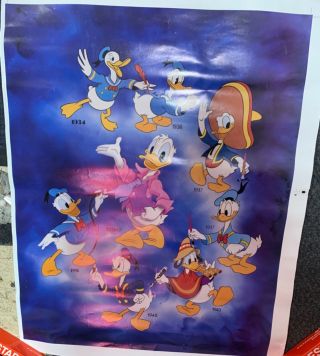 Vintage Donald Duck Generations Poster Then & Now 1986 Poster 3