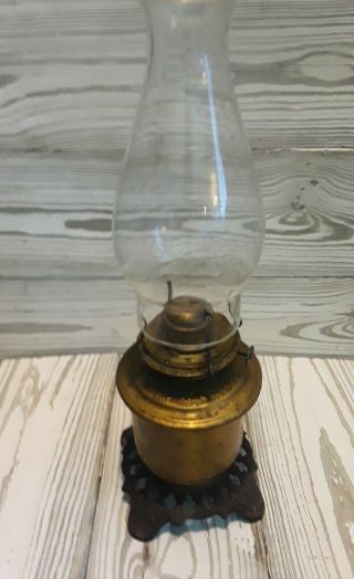 Antique Eagle Kerosene Lamp Brass Bottom In