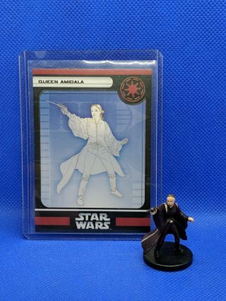 Star Wars Miniatures Queen Padme Amidala Figure & Card 2006 31/60 Cotf Rare