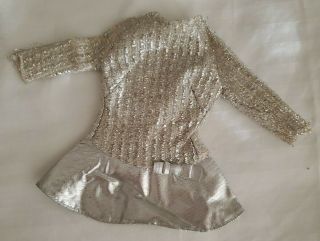 Vintage 1969 Barbie Salute To Silver Sparkle 1885 Dress Tagged