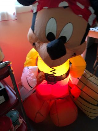 Disney Mickey Mouse 4 foot Pirate Lighted Airblown Inflatable Halloween RARE 2