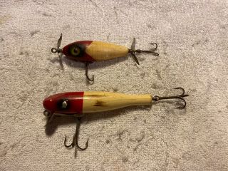 Two Red & White Old Fishing Lures 7