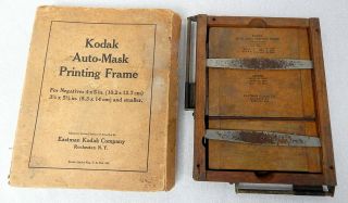 Antique Kodak Auto - Mask Printing Frame For Negatives W/ Box Eastman Ny