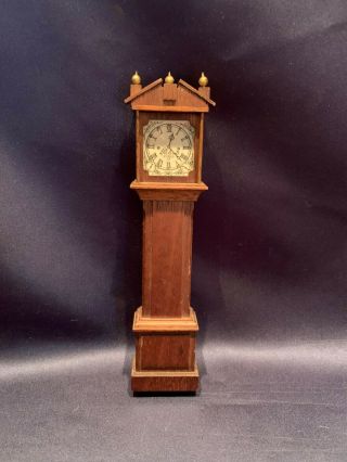 Vintage 1930 Dollhouse Miniature Grandfather Clock Block House