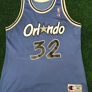 Vtg 90s Shaq Shaquille O’neal Orlando Magic Champion Jersey Rare Vintage Nba L