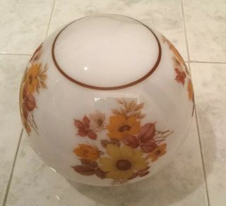 Antique Vintage Flowers On White Glass Ball Ceiling Light Shade Globe 9 " 3 3/4 "