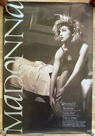 Vintage 1984 Madonna Music Video Tape Promo Poster Rare 38”x26”