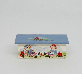 Vintage Karen Gibbs Raggedy Ann Andy 1:48 Toy Chest Artisan Dollhouse Miniature