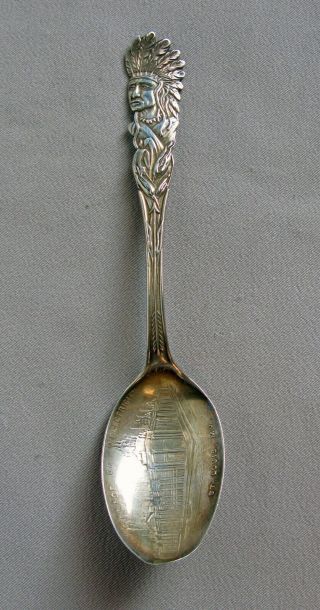 St.  Louis Mo Palace Of Electricity Native American Sterling Souvenir Spoon;k664