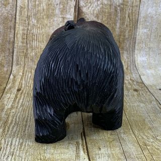 Black Bear With Fish Wood Carved Cabin Farmhouse Decor 3