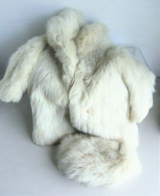 Vintage Dolls Real Fur Coat Ermine W/ Hat,  Larger Size Chatty Cathy Or Similar