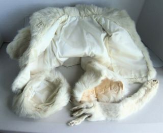 Vintage Dolls real FUR COAT Ermine w/ hat,  larger size Chatty Cathy or similar 3