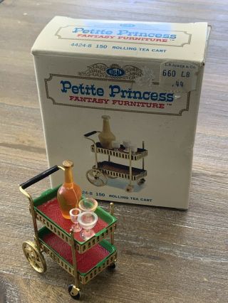 Vintage Ideal Petite Princess Fantasy Furniture Rolling Tea Cart 4424 - 8 150