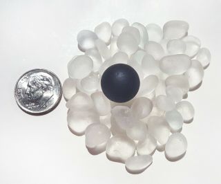 Nova Scotia Beach Sea Marble - Rare Solid Black W/ Tiny Whites