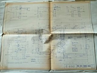 Rare Vintage House Plan Blueprints Scamatics Cir.  1960 Small House Planning C - 609