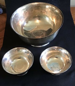 Vintage Silverplated Bowl Set Of 3 Webster Wilcox