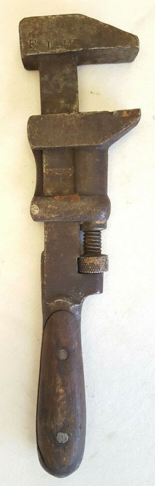 12.  5 " Antique Steel Adjustable Monkey Pipe Wrench -