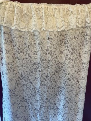 Lace Ruffle Shower Curtain - Off White,  Vintage,  Rarely