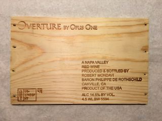 1 Rare Wine Wood Panel Overture Opus One Napa Vintage Crate Box Side 8/20 767