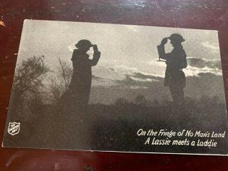 Antique Wwi Era Salvation Army “on The Fringe Of No Mans Land” Photo Post Card