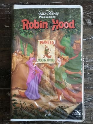 Robin Hood Vhs Black Diamond 228vs Black Clamshell - Rare Walt Disney Home Video