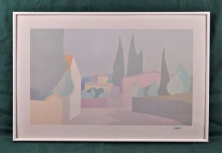Vintage Abstract Modern Art Print Signed By Artist