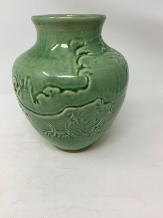 Red Wing Art Pottery Lion Vase - Rare 1930 