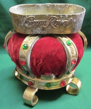 Rare Vintage Jeweled Whiskey Advertising Display Stand For Crown Royal Bottle