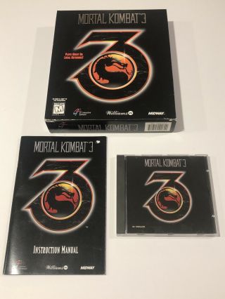 Vintage Mortal Kombat 3 Pc Video Game In Big Box With Disc Rare