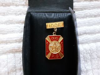 Rare Ioof International Order Of The Odd Fellows Pin Star In Black Case
