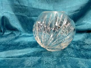 Vintage Classic Crystal Cut Glass Round Ball Shape Vase Rose Bowl