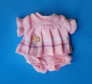 Vintage Cabbage Patch Doll Pink Knit Dress & Panties Clothes Duck Cpk