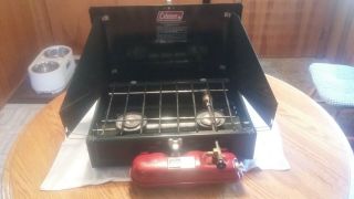 Vintage Coleman 425F Double Burner Portable Gas Camping Stove 2