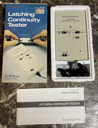 Radioshack Micronta 22 - 110 Latching Continuity Tester Vintage