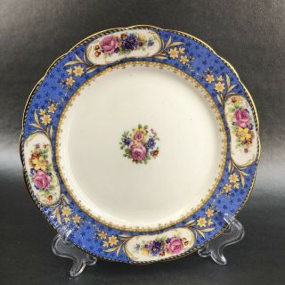 Antique Royal Paragon English Bone China 7” Dessert Plate England Blue Vintage