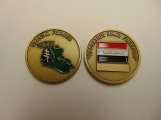 Challenge Coin Rare Special Forces Airborne Operation Iraqi Freedom Bas