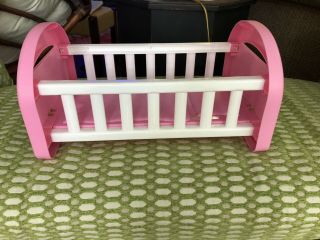 Vintage Cabbage Patch Kids Pink And White Doll Crib Plastic